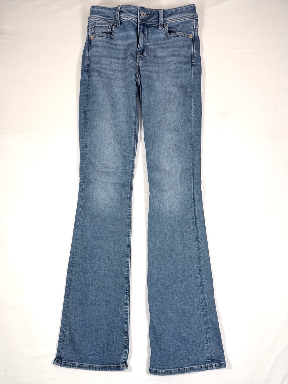 AMERICAN EAGLE Womens Kick Boot Jeans 0 Long Bootcut Y2K Western Rodeo Cowgirl